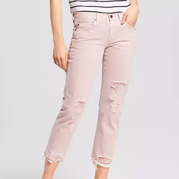 Mossimo Supply Co. Denim - NWT Mossimo Pink Boyfriend Crop Ripped Jeans 16